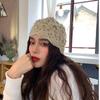 Boina de flor tejida a mano ganchillo otoño e invierno moda coreana dulce linda gorra tipo cubo tejida casual cálido sombrero de lana