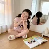 Pijama de Verano para Niños de Amazon para Casa, Holgado, Estilo Coreano, Dibujos Animados, Transpirable, Suave, Sensación de Hielo, Conjunto de Dos Piezas para Niños y Niñas