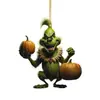 Decoração de Natal Ins de Fronteira Pingente Grinch Acrílico Transparente Árvore de Natal Decoração Plana Enfeite Pendurado