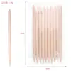 Set Lindo de 2 Limas Finas de Chapa de Madera Impresa a Color, Herramientas para Uñas, Palillo de Puntos, Lima de Esponja, Set de 3 Palillos de Madera para Uñas