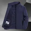 Nueva colección de primavera y otoño: chaqueta cortavientos e impermeable casual para hombre con cuello mao, prenda exterior holgada para hombre, venta al por mayor
