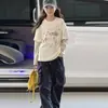 Camiseta de manga larga de otoño para niñas mayores, ropa nueva para niños, top de camiseta a rayas con patchwork en las mangas, camiseta básica de moda para niñas