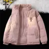 Ropa de Algodón Cálida a Prueba de Viento de Venta Caliente Transfronteriza para Hombre Otoño e Invierno Nueva Ropa de Algodón con Corduroy y Combinación de Colores Cuello Alto Ropa para Pareja