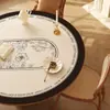 Jogo Americano Redondo Estilo Francês, À Prova d'Água e de Óleo, Toalha de Mesa Sem Lavagem, Sensação de Luxo Leve e de Alta Qualidade, Protetor de Mesa para Mesa Redonda Pequena de Centro