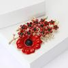 Broche Flor de Papoula com Strass Europeu e Americano Mais Vendido Transfronteiriço Exquisita Personalidade Pin de Joia para Terno Cardigã Feminino