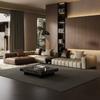 Muebles Mu Yi Sofá de Piel de Vaca de Capa Superior Estilo Italiano Minimalista Sala de Estar Apartamento Grande Villa de Lujo Esquina de Cuero