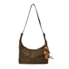 2026 Nuevo Bolso de Mujer Estilo Americano Relajado Perezoso Estampado de Leopardo Bolso Tote de Gran Capacidad Bolso Cruzado de Hombro Único para Viaje de Otoño Invierno