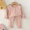 Pijamas de manga larga para niños y niñas para otoño e invierno, ropa interior térmica para bebé, tops y pantalones de otoño al por mayor, conjunto de ropa interior térmica para niños