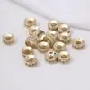 Contas Espaçadoras Flor de Cinco Folhas com Zircônia Banhadas a Ouro 14K Espaçadores Redondos com Diamante Material para Pulseira DIY Feita à Mão Acessórios