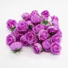 Ponto 3cm Cabeça Pequena de Rosa com Folhas, Arco de Casamento, Caixa de Doces de Casamento, Decoração de Bolo, Material para Guirlanda Feita à Mão e Acessórios de Cabelo