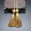 Anti-Rugas Vertical 54cm Seda de Gelo Ponta Dupla Borla Bolso com Aba Cortina Corda de Amarração Borla Borla de Poliéster Borla