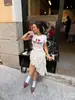 Ropa de Mujer Transfronteriza Europea y Americana Moda Nueva Verano 2026 Elegante Fluido Volantes Lunares Falda Larga para Mujer