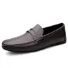 Zapatos de Cuero para Hombre Estilo Británico Casual de Negocios Transpirables de Suela Blanda y Superficie Suave, Slip-on, Moda Doudou, Transfronterizos para Primavera