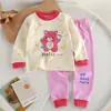 Nuevo conjunto de ropa interior de algodón para niños, ropa de otoño para niños y niñas, pijamas, ropa para casa, diseño de dibujos animados en jacquard