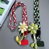 Cordão para Celular, Usável na Cruzada, Estilo Longo para Mulheres, Corda Trançada Floral Feita à Mão Estilo Ins, Durável e Resistente, Corda Anti-Perda para Uso Externo