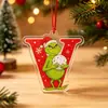 Colgante de Letra Acrílica Monstruo Peludo Verde Navideño Transfronterizo 2 Estilos Adorno de Árbol de Navidad Decoración de Regalo Festivo Transfronterizo