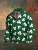 Sudadera de Primavera Transfronteriza Trébol Digital Estampado 3D Cuello Alto Ropa de Hombre Casual Retro Sudadera de Manga Larga para Hombre