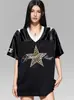 Camiseta Top Esportivo Respirável de Secagem Rápida Casual Versátil 2026 Verão Estrela Estampa de Leopardo Novo Top Casual Tendência