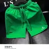 Pantalones Cortos de Color Sólido Cruzados para Hombre Verano Delgados Tendencia Americana Deportivos de Seda de Hielo Secado Rápido Casuales de Playa