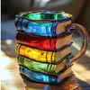 Taza de Libro Pintada Taza de Café de Libro Pintado 3D Taza de Café de Vidrio Única Apilada