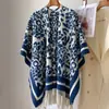 Xale de Lã Quente com Franjas e Fenda para Viagem Feminino Outono e Inverno Capa Jaqueta Espessa Estilo Xale para Foto de Viagem
