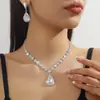 Accesorios de Moda para Collar de Venta Caliente Transfronteriza, Set de Novia, Pendientes de Gota de Lujo Ligero de Nicho, Joyería de Pulsera Versátil
