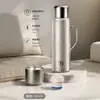 Termo de Titanio Puro con Separación de Té y Agua, Termo de Titanio Puro de Gran Capacidad, Personalización de Taza de Agua de Negocios