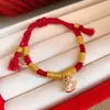 Pulseira de Cavalo do Ano Zodiacal em Forma de Coração com Zircônias para Mulheres, Pulseira de Luxo de Alta Qualidade, Pulseira Trançada de Corda Vermelha Estilo Chinês