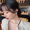 Pendientes de plata S925 con forma de gota de agua, con diamantes de Corea del Sur, perlas y temperamento fresco y combinable, con personalidad de celebridades de Internet para mujer