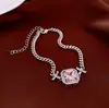 Pulseira com Pingente Redondo de Zircônia Super Brilhante Estilo Francês, Pulseira Exquisita de Luxo Leve de Alta Qualidade, Joia Feminina Fashion e Versátil