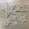 Estrella de cinco puntas de ratán indonesio color blanco hueso, decoración floral para la disposición ambiental del festival de Navidad