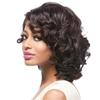 Peruca Preta Nova Europeia e Americana Moda Feminina Distinta Cabelo Curto Cacheado Estilo de Cabelo Fofo Peruca de Fibra Química Seda de Alta Temperatura Conjunto