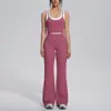 Nuevo conjunto de yoga a colorblock transfronterizo con tacto nude, casual y versátil, acanalado, de cintura alta, para ejercicio al aire libre, conjunto de seis piezas