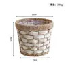 Cesta de flores trançada à mão transfronteiriça, vaso de flores de palha, decoração de interiores, balde de flores para plantas verdes, cesta de armazenamento de mesa estilo simples