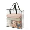 Bolsa de armazenamento transparente visível para uso transfronteiriço, grande capacidade para guardar edredons e roupas, bolsa de armazenamento para guarda-roupa doméstico, bolsa de mudança