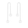 Pendientes de plata 925 con diseño de aguja TikTok y perlas de diamantes, elegantes y largos con borlas que combinan con todo, pendientes de alta gama para mujer.