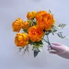 Flor de peônia artificial flor de casamento noiva segurando flor flor de peônia requintada decoração de salão de casamento flor de guia de estrada arranjo de flores flor decorativa
