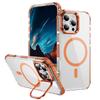 Capa de Celular Apple 16Pro Transparente Magnética Nicho High-End Ins Hardware Moldura da Lente Suporte Invisível Capa de Celular