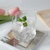 Copo de Água Criativo Torcido Estilo Ins, Copo de Vidro de Luxo Leve de Alta Qualidade, Copo de Whisky, Copo de Café, Copo de Presente