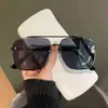 Gafas de Sol Azules de Doble Puente para Hombre Moda Retro Protección UV Conducción HD Salida Viaje Estilo Influencer Gafas de Sol