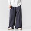 Calças de Algodão e Linho Estilo Chinês Calças Masculinas Largas de Perna Larga Casuais Versáteis Respiráveis Plus Size Calças Masculinas para Homens Gordos
