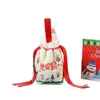 Saco de Presente de Natal para Crianças Embalagem para Lanche de Maçã na Véspera de Natal Saco de Presente do Papai Noel Bolsa de Lona