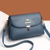 Bolsa feminina transversal de um ombro, grande capacidade, couro legítimo, multicamadas, moderna, com folhas em relevo, bolsa quadrada, nova, especial para viagens internacionais