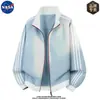 Chaqueta de alta calidad de la marca NASA, estilo ligh luxury moderno con tres rayas para hombre, abrigo casual versátil de moda para otoño