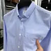 Camisa de algodón para hombre de primavera y otoño, bordada, estilo business casual, top Oxford, ropa interior de otoño e invierno, camisa de manga larga