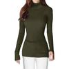 Camiseta Base de Punto de Cuello Alto para Mujer de Comercio Exterior Europeo y Americano, Suéter Pulóver Cálido, Sexy, Ajustado, a la Moda