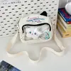Bolsa de Dolor Transparente para Niña Linda Japonesa Bidimensional Gato Bolsa para Bebé Bolso Cruzado de Estudiante Bolso Pequeño Casual para Teléfono Móvil Femenino