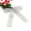 Plástico Galvanizado Oro y Plata Hueco Strass Lazo Navidad Boda Decoración Tira Ferretería Artesanía Decoración