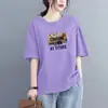 Camiseta Feminina de Manga Curta Estilo Novo para o Verão, Caimento Solto, Tamanho Grande 2026, Blusa de Meia-Manga, Top Bonito, Novo Estilo Popular