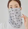 Bufanda y mascarilla para el cuello y la cara de protección solar y UV para mujer de primavera y verano para ciclismo al aire libre, protector de cuello y cubierta facial transpirables de seda de hielo para hombres y mujeres